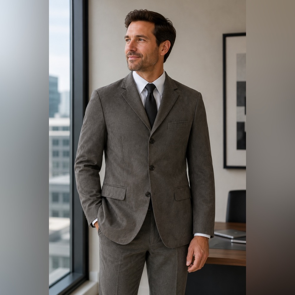 Pronto Uomo Charcoal Light Brown Blazer